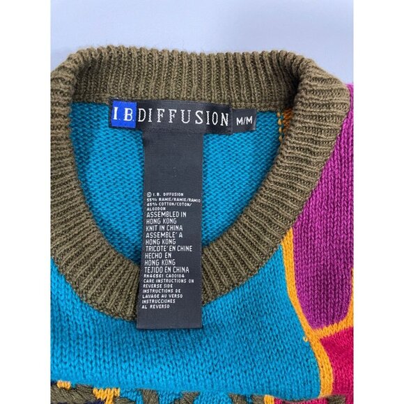 VTG IB Diffusion Tunic Sweater Aztec Southwestern Colorblock Multicolor Womens M - Picture 5 of 9